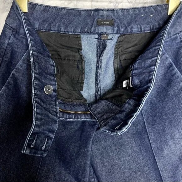 EDITOR Wide Leg Jean Denim Dress Pants - Picture 5 of 7